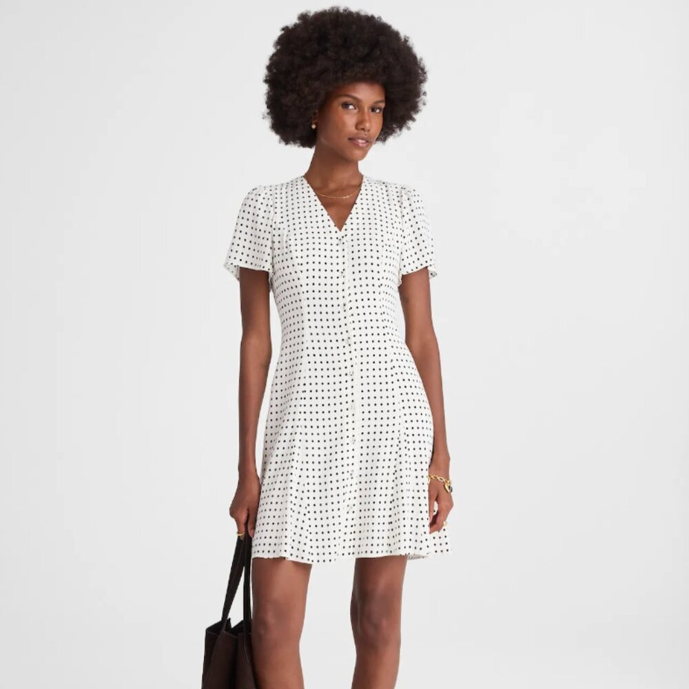 New with Tags Madewell Button-Front Mini Dress